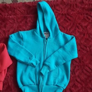 Oneita kids zip up hoodie